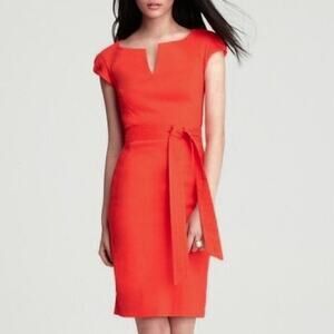 MILLY Linen Belted Sheath Dress
